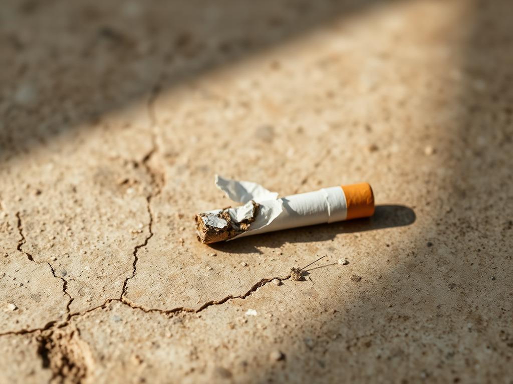 Cigarro partido sobre superfície de pedra